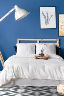 Parure De Lit 2 Personnes 240x220 Cm Coton Tisse-teint