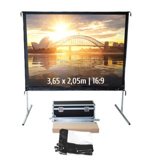 Ecran De Projection Valise 3,65 X 2,05m - Format 16:9 - Toile Avant