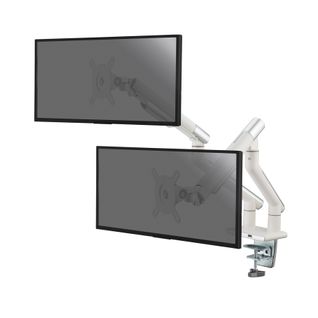 Support De Bureau Full Motion Pour 2 Écrans PC 17"-32" Avec USB, Blanc