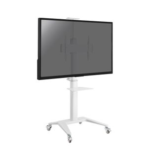 Support Mobile Pour Écran Visioconférence 37''-70'' Hauteur 125-160cm Blanc