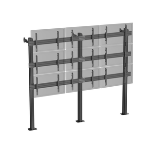 Support TV Sur Pieds - Mur D'images 9 Écrans 45''-50'' à Visser Noir