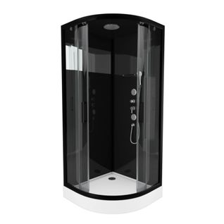 Cabine De Douche Black Mirror 2 Ronde - 90x90 Cm - Noir