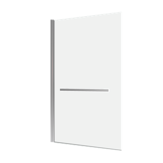 Pare Baignoire Pivotant Avec Porte-serviette 85x150cm - Profilé Chrome - Verre 6mm - Tshape Chromed