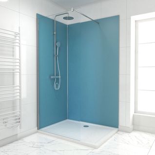 Pack Panneaux Muraux Bleu En Aluminium Avec Profile D'angle Et Finition Anodise Brillant- 90 X 120cm