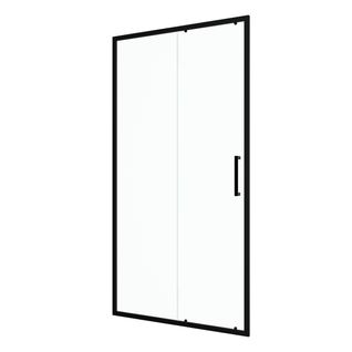Porte De Douche Coulissante 100x200 Cm - Verre Transparent - Profilé Noir - Crush
