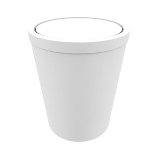 Poubelle Avec Couvercle Pivotant - Ø20 Cmx(h) 24 Cm - Blanc
