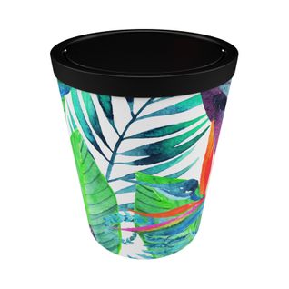 Poubelle Jungle Avec Couvercle Pivotant - Ø20 Cmx(h) 24 Cm - Noir