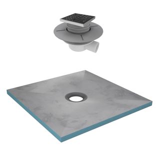 Receveur De Douche à Carreler 90x90 Cm Avec Bondes à Sortie Horizontale - Grille Inox