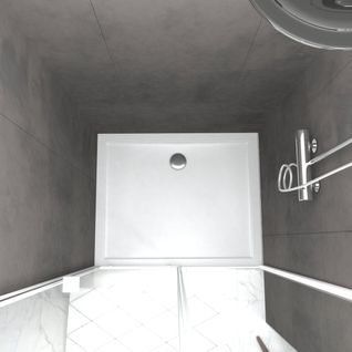 Pack Porte De Douche Coulissante Blanc 100x185cm + Receveur 100x80 - Whity Slide