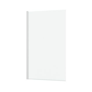 Pare Baignoire Rabattable 80x140cm - Profilé Blanc Mat - Verre Trempé 4mm - Elementary
