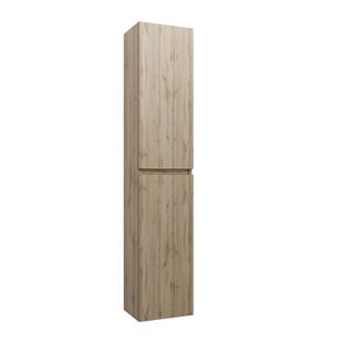 Meuble Colonne Pour Salle De Bains 2 Portes Finition Chêne Naturel - 30x25x150 - Timber