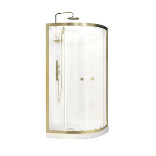 Cabine De Douche Design Doré En Aluminium - 90x90 Cm - Doré