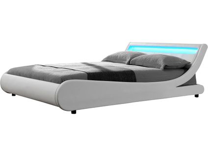 Lit LED "natacha" - 140 X 190 Cm - Blanc