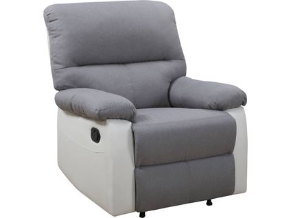 Fauteuil Relax "lincoln" - 90 X 89 X 103 Cm - Blanc/gris Clair