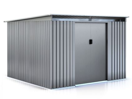 Abri De Jardin Métal Toit Plat "texas" - 6,29 M² - Gris