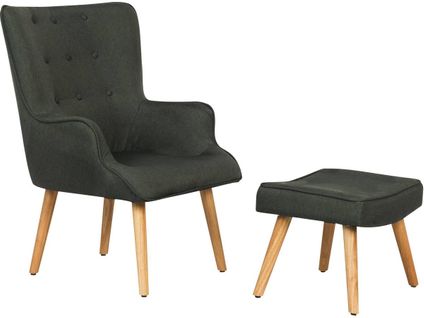 Fauteuil Style Scandinave Tissu "odense" - 1 Place - Gris Foncé
