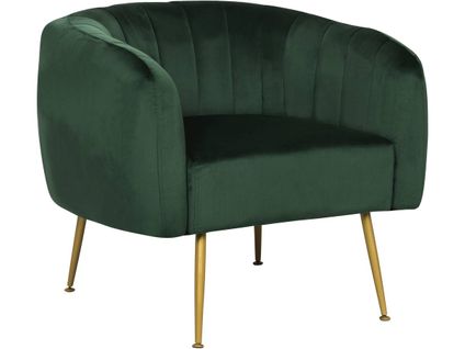 Fauteuil En Velours "diana" - 1 Place - Vert