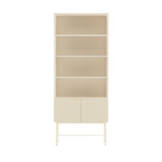 Bibliothèque 4 Niches, 2 Portes En Bois Et Métal H200cm