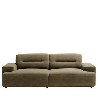 Canapé Droit 4 Places En Tissu à Accoudoirs Larges