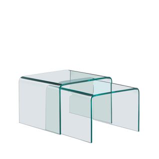Lot De 2 Tables Basses Gigognes En Verre