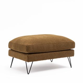 Pouf En Tissu Pieds Épingles Noirs