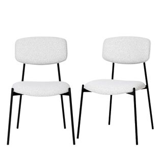 Lot De 2 Chaises En Tissu Bouclette Et Métal