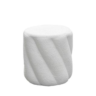 Pouf Rond En Tissu Bouclette Ø37cm