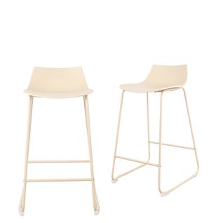 Lot De 4 Chaises De Bar En Plastique Et Métal H66cm