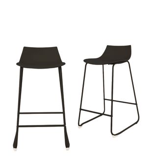 Lot De 4 Chaises De Bar En Plastique Et Métal H66cm