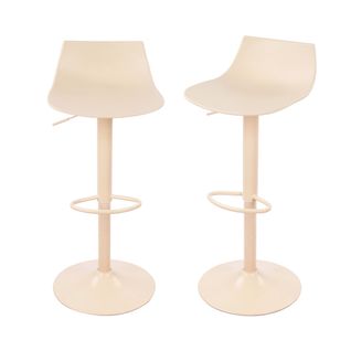 Lot De 2 Chaises De Bar Réglables En Plastique Et Métal H58-79cm