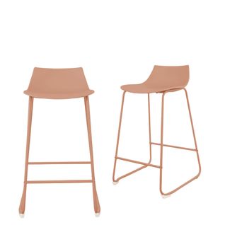 Lot De 4 Chaises De Bar En Plastique Et Métal H66cm