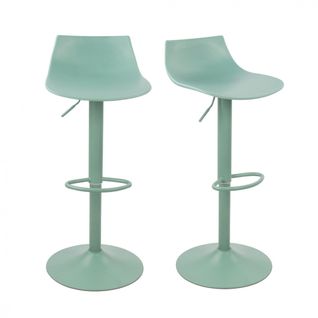 Lot De 2 Chaises De Bar Réglables En Plastique Et Métal H58-79cm