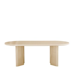 Table à Manger 6 Personnes Ovale En Bois Laqué