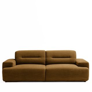 Canapé Droit 4 Places En Tissu à Accoudoirs Larges