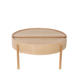 Table Basse Ronde Avec Rangement En Bois Ø80cm