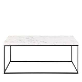 Table Basse En Effet Marbre Et Métal 110x55cm