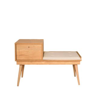 Banc D'entrée Avec Rangement En Tissu Et Bois L105cm