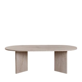 Table Basse Ovale Effet Travertin 119x60cm