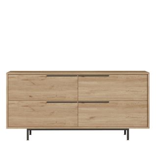 Buffet 4 Portes En Panneaux De Particules Et Métal L160cm