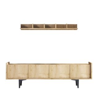 Meuble TV 4 Portes En Panneaux De Particules Et Métal L150cm