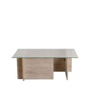 Table Basse En Verre Et Effet Travertin