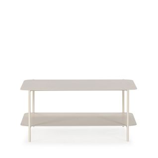 Table Basse Rectangulaire En Métal à Double Plateau