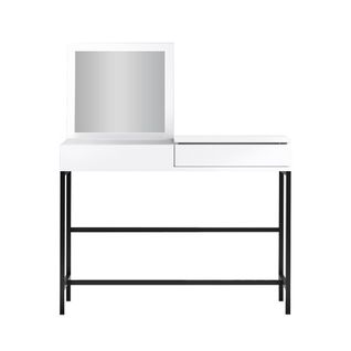 Coiffeuse 1 Tiroir Avec Miroir Et Rangement à Bijoux Intégré L100cm