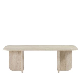 Table Basse Rectangulaire Effet Travertin 120x60cm