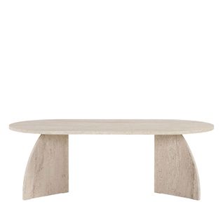 Table Basse Ovale Effet Travertin 120x60cm