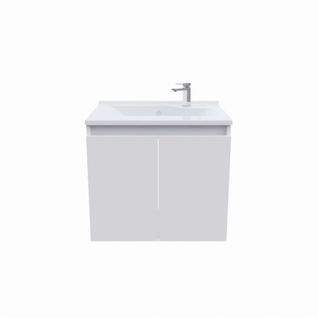 Meuble Salle De Bain Suspendu 60 Cm Proline- Blanc- Résine
