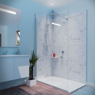 Paroi De Douche 120x200 Cm Fixe Calypso - Verre 8 Mm Anticalcaire