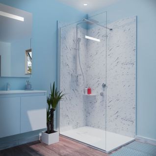 Paroi De Douche 110x200 Cm Fixe Calypso - Verre 8 Mm Anticalcaire