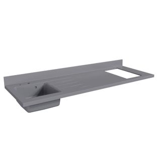 Plan De Travail Monobloc Planiquartz Avec Évier - 180 Cm - Cromo - Évier à Gauche - Non