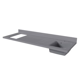 Plan De Travail Monobloc Planiquartz Avec Évier - 180 Cm - Cromo - Évier à Droite - Non